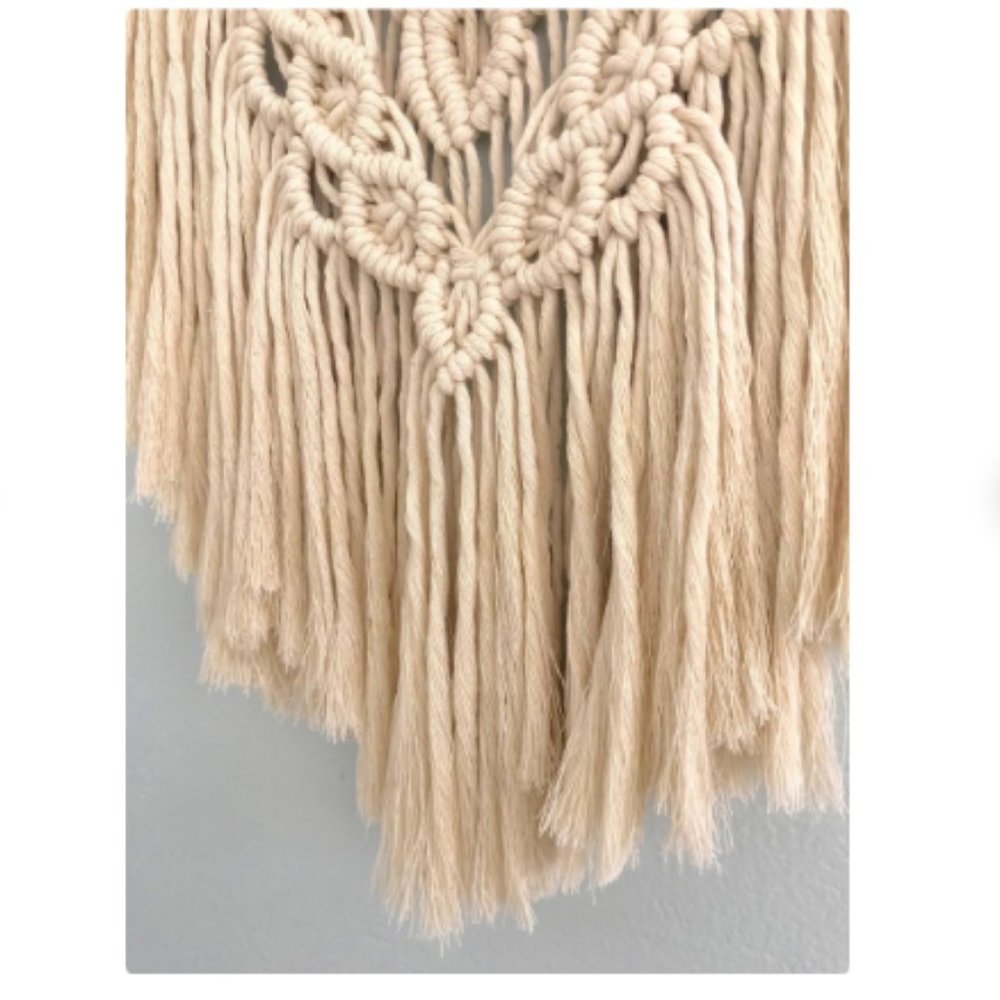 Macrame Wall Hanging Simple Natural Modern - Picture 3 of 4